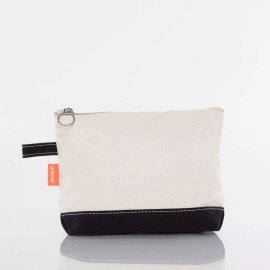 CB Station Canvas Make Up Bag W/Black Trim