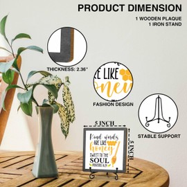 Bee Decorations for Home, Spring Honey Bee Decor, Beehive Wood Sign Kitchen Decor, Bumble Bee Gifts Accessories for Office Bar Bedroom - G03