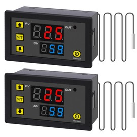 12V Temperature Controller Module -50 to 120°C Digital Temperature Switch 12V Thermostat Switch Module Heating/Cooling LED Thermostat Controller with NTC Waterproof Sensor (2 Pcs)