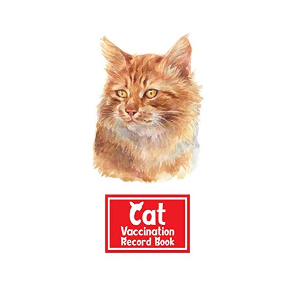 Cat Vaccination Record Book: Ginger Longhair Cat | Health and