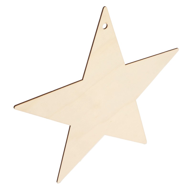 8Pcs Wooden Star Ornaments Blank Unfinished Small Christmas Tree Hanging