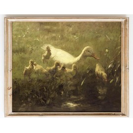 Kizbok Vintage Wall Art Decor Classical Dark Swan Canvas Art Prints Vintage Nursery Wall Decor Antique Watercolor Swan Vintage Pictures for Bedroom Bathroom Office Decor(8" x 10"-UNFRAMED)