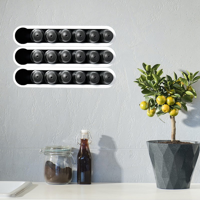 Coffee Capsule Holder Acrylic Holds 6 Capsule Black Wall Hanging