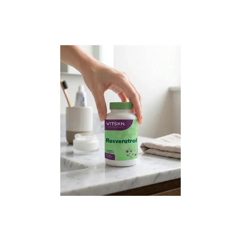 Resveratrol 550mg 60 Cápsulas Skin Vit Vegano Sin Gluten