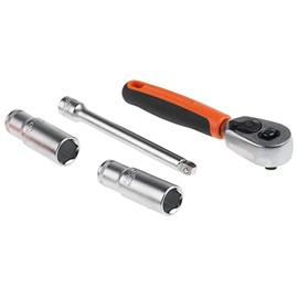 Bahco Bahco SL25L Socket & Mechanical Set, Metric ,Black/Red,1/4" Dynamic Drive, 37 Pieces