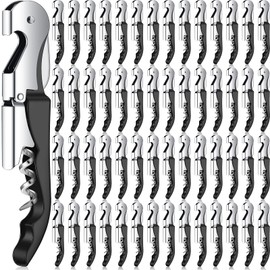 Waiter Corkscrew Wine Openers Heavy Duty Hinges Wine Key Bottle Opener All in One Double Hinged Waiter's Corkscrew with Foil Cutter Wine Tools for Bartenders Servers Sommelier (Black, 100 Pack)