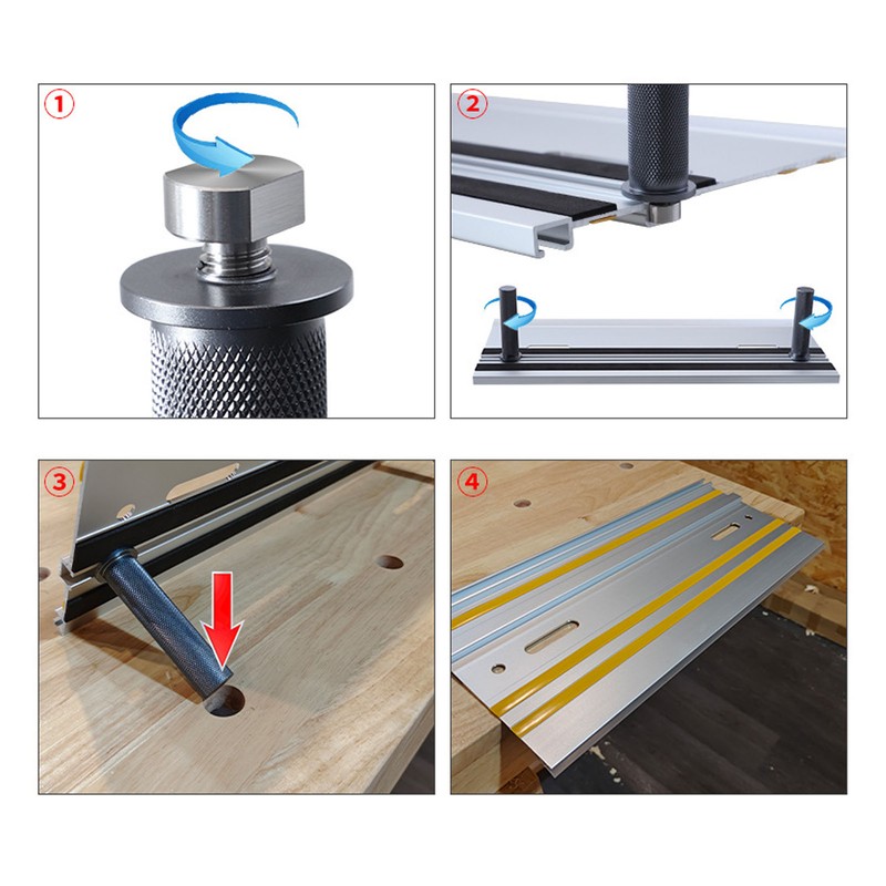 2PCS 20mm Bench Dogs Guide Rail Sliding Slot Stop Aluminum