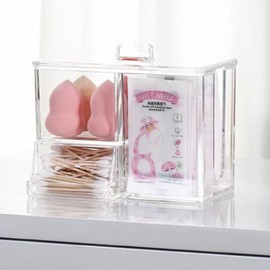 파라구스토스 [Free Special Offer] Kiming Multi Cotton Pads and Q-tips with Transparent Case for Dust Prevention