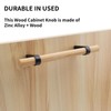 Mcredy Cabinet Handles Wood Black Drawer Pulls Knobs 3.78" Hole