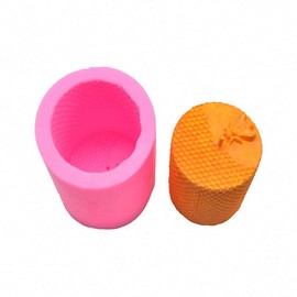 MoldFun 3D Cylinder Bee Honeycomb Candle Mold, Beehive Silicone Molds for Making Beeswax Candles Soaps Lotion Bars Bath Bombs Handmade Bee Wax Art Craft Candle Making Supplies