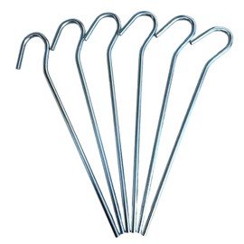 Tent Pegs Pack of 6 Galvanised Metal Pegs 5mm x 230mm, 9 inch, Heavy Duty Camping Ground Pegs, Ideal for Camping,Hiking,Traveling,Beach and Outdoor