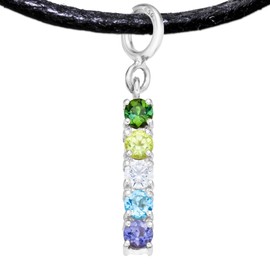 Homosexuell Geschenk Schmuck Anhänger mit Halsband, Handgefertigter Charm mit Regenbogen Edelsteinen, Auch für Armband, Halskette, Kette - Schwul PRIDE Fashion (Silber 925 Platiniert, Gay Schmuck)