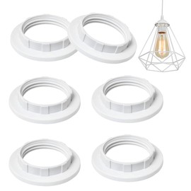 6Pcs Lamp Shade Reducer Ring E14 Plastic Lampshade Ring White Light Shade Adapter Ring E14 Lamp Holder Table Lamp Fittings Plastic Holder Twist Lock Lampshade Adapter Rings Lampshade Fittings