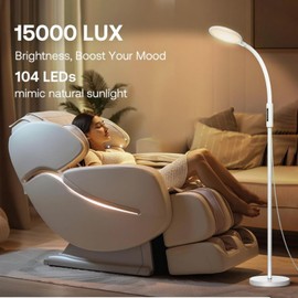 Aoife Sunlight Light Therapy Floor Lamp with 15000 Lux Daylight 10 Color Temperature and 10 Brightness Natural Sun Light Remote Control and Timer