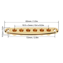 Guitar String Through Plate Zinc Alloy Guitar Bridge String Thru Body Ferrule Bushing Plate for Electric Bass Guitar Parts(gold)