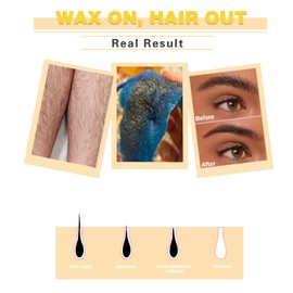 Hard Wax Beads for Hair Removal - 1.1lb/17.05oz Waxing Beads for Coarse Hair, Sensitive Skin, Brazilian Bikini,Underarms,Face,Body - Wax Beans Bulk with 20 Wax Sticks Refill Pearl Beans(Gold)