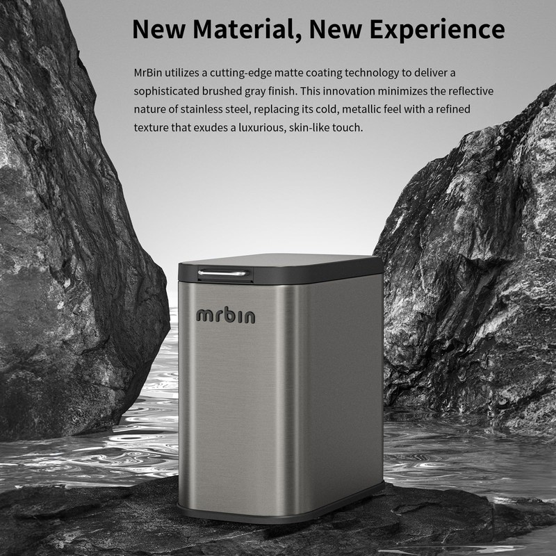 Stainless Steel Dog Proof Bathroom Trash Can with Press Top
