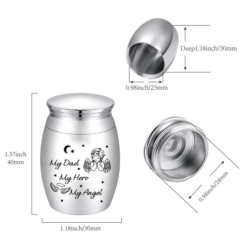 CREATCABIN Small Keepsake Urn for Dad, Mini Urns for Cremation,