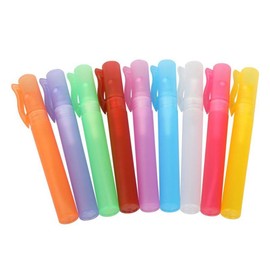 Furnido 10ml 1/3oz Mini Portable pen Perfume Bottle Spray Bottle sample small empty containers fragrances atomizer refillable bottles colored Plastic Pen Shape Travel set-pack of 10 Random Color