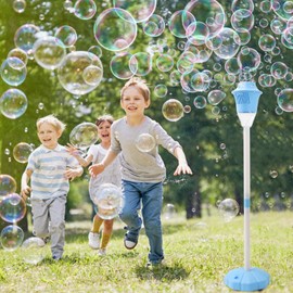 AIERSA Bubble Machine Automatic,Height 47 Inches Vertical Bubble Machine for Parties, Outdoor Battery Bubble Maker with Lights,Bubble Blower Machine for Wedding Kids Toddlers Birthday Party