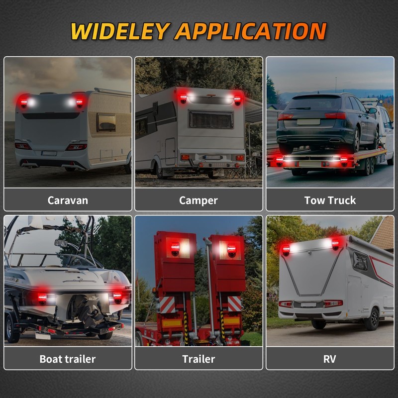 Yinaolan Wireless Trailer Lights Kit with Adjustable Bracket, IP67 Waterproof