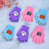 Cooraby 6 Pairs Kids Warm Magic Gloves Winter Stretchy Knit