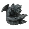 Notre Dame Horned Gargoyle With Spell Book Statue Demonic Bibliography
