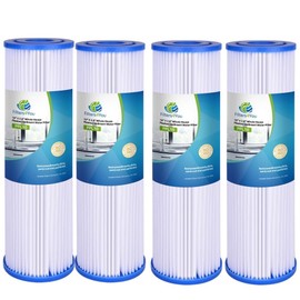 CFS – 4 Pack Pleated Polyester Water Filter Cartridges Compatible with W34-PR, WC34-PR, WVC34, Pentek R30 Models – Remove Bad Taste & Odor – Replacement Filter Cartridge – 5 Micron – 9-3/4" x 2-5/8"