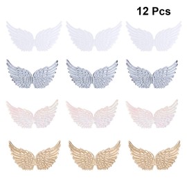 Toddmomy 12PCS Glitter Glitter Angel Wings Craft Angel Wings Mini Wings For Ornaments For Diy Costume Backpack Accessary Crafts Decorative Props (Assorted Color)