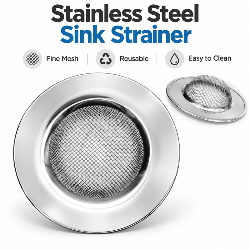 Stainless Steel Sink Strainer for Kitchen & Bathroom – Mesh
