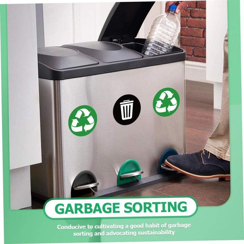 Operitacx 6 Labels/kit Recycling Stickers for Bins Visible Waterproof Decals
