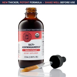 Vimergy Organic Ashwagandha Liquid Extract – USDA Organic 10:1 Concentrate (2,200 mg Equivalent), 57 Servings – Stress, Mood, Cognitive & Sleep Support – Alcohol-Free, Vegan, Non-GMO