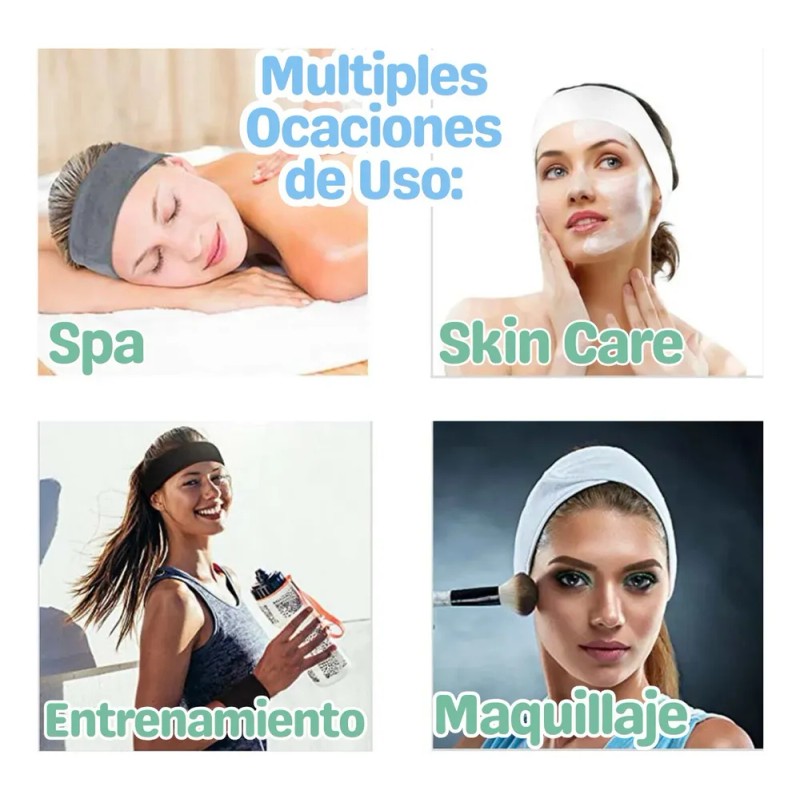 Banda de Cabello Rutina Skincare Morada Hipoalergénica Libre de Parabenos