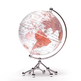 Decorative 8 Inch Pink World Globe with Stand - Pink Desk Globe for Office or Home Decor, Educational Desktop Globe with Detailed Map, Rotating Metal Stand, Perfect for Geography Learning & Gifts