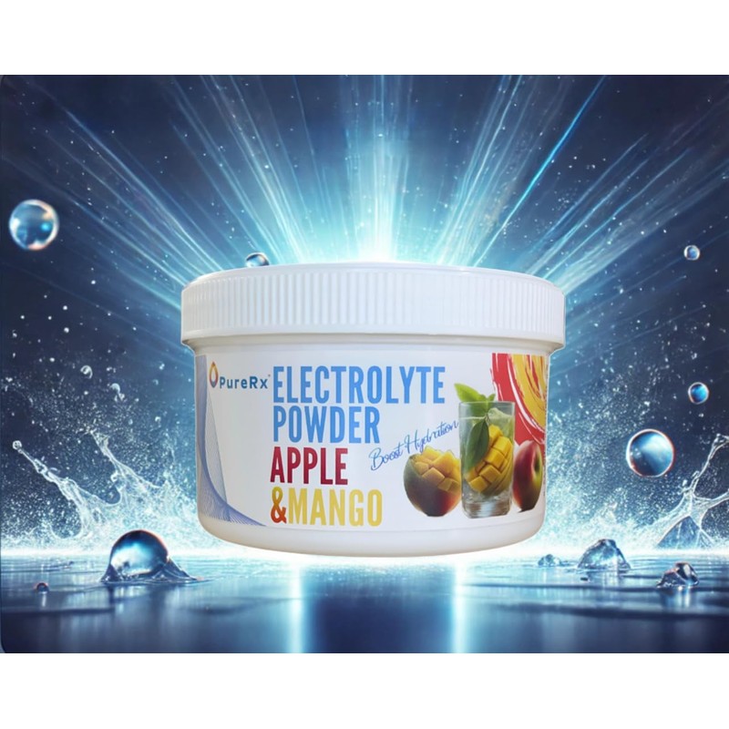 Electrolyte Powder (50 Servings, Apple and Mango) Great Tasting Electrolyte