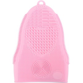 ScivoKaval Makeup Brush Cleaner Mat Mitt Glove Silicone Cosmetic Cleaning Scrubber Tool for Face Brushes and Eye Brush Washing Pad Pink