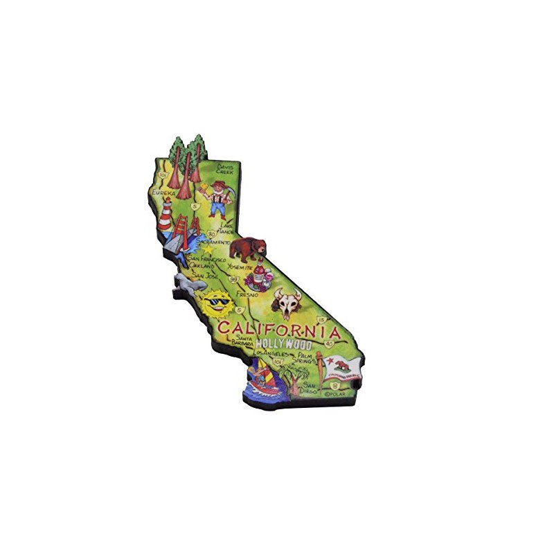 Large State of California Artwood Jumbo Fridge Magnet