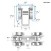 AnExer 4 Wheel Trolley Assembly, Light Duty Trolley Rollers for
