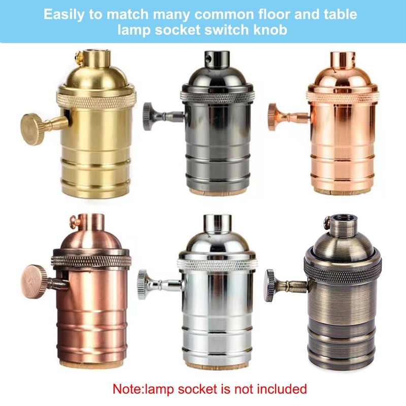 sourcing map 2Pcs Lamp Turn Knob On/Off Lamp Switch Replacement