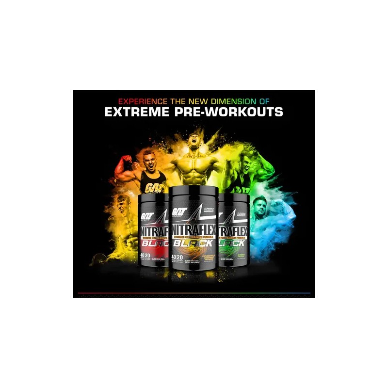 Pre Entreno Polvo GAT Nitraflex Black Sabor Watermelon Dragón Fruit