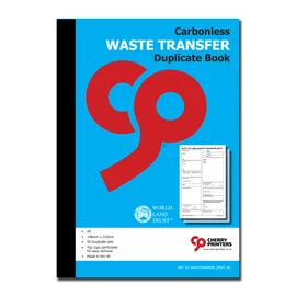 Cherry Carbonless NCR Duty of Care Waste Transfer Duplicate Book A5 50 Sets