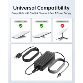 VHBW 10FT Starlink Power Supply Compatible with Starlink Gen3 & Mini 57V 3.42A Starlink Gen 3 Power Supply AC to DC Adapter for Starlink Gen3 Charger