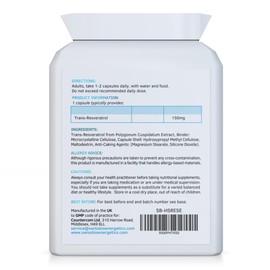 Ultra-Resveratrol 150mg 90 Capsules - High Strength 150mg Trans Resveratrol - High Potency Targeted Release Antioxidant Supplement