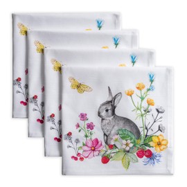 Maison d' Hermine Napkins 100% Cotton Decorative Easter Napkin Washable Cloth Napkins for Home, Wedding, Restaurant, Buffet Party & Camping, Printemps - Spring/Summer (20”x20”)