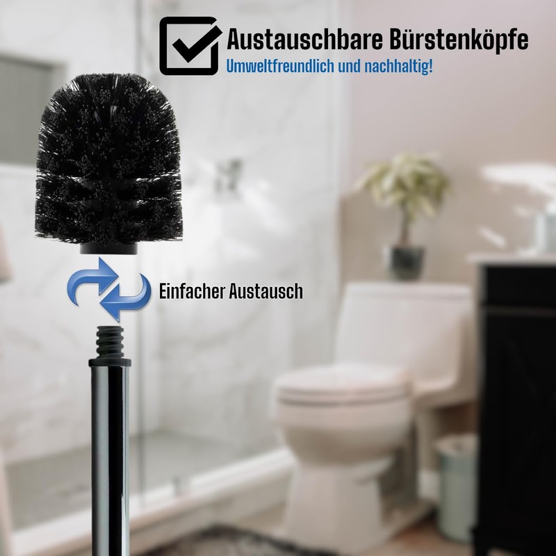 Daloual - 10 x Replacement Toilet Brush Head Black Diameter