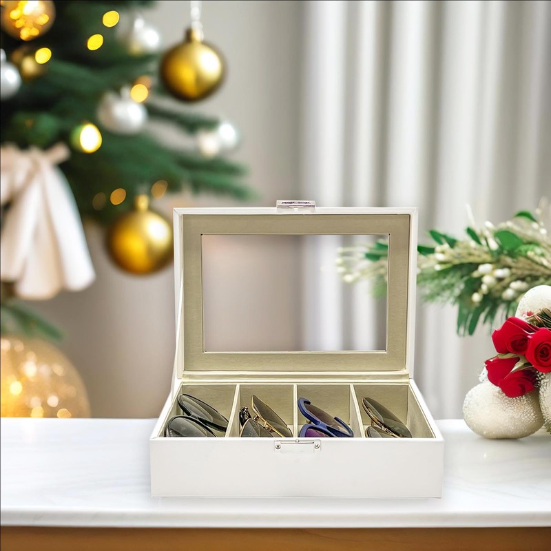 UnionPlus 4-Slots Sunglasses Case Organizer, Eyeglass Glasses Display Holder Collector,