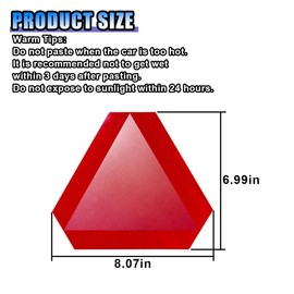 2PCS Slow Moving Vehicle Triangle Sign, 7" x 8" Reflective Car Safety Sticker Decal, Diamond Grade Slow Moving Safety Signs for Golf Cart Outdoor Use (2PCS)