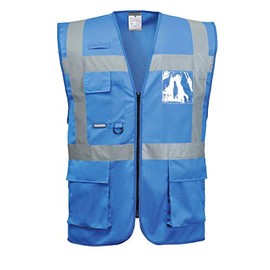 Portwest F476RBRS Iona Executive Vest, Regular, Small, Royal Blue