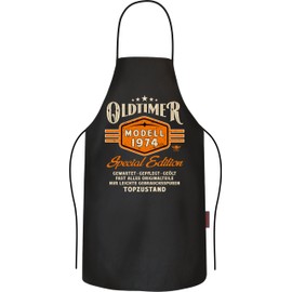 LOBO Barbecue Apron Cooking Apron Kitchen Apron Gift for 50th Birthday Made of Pure Cotton - Vintage Car Year of Manufacture 1974 in Top Condition, Oldtimer 1973