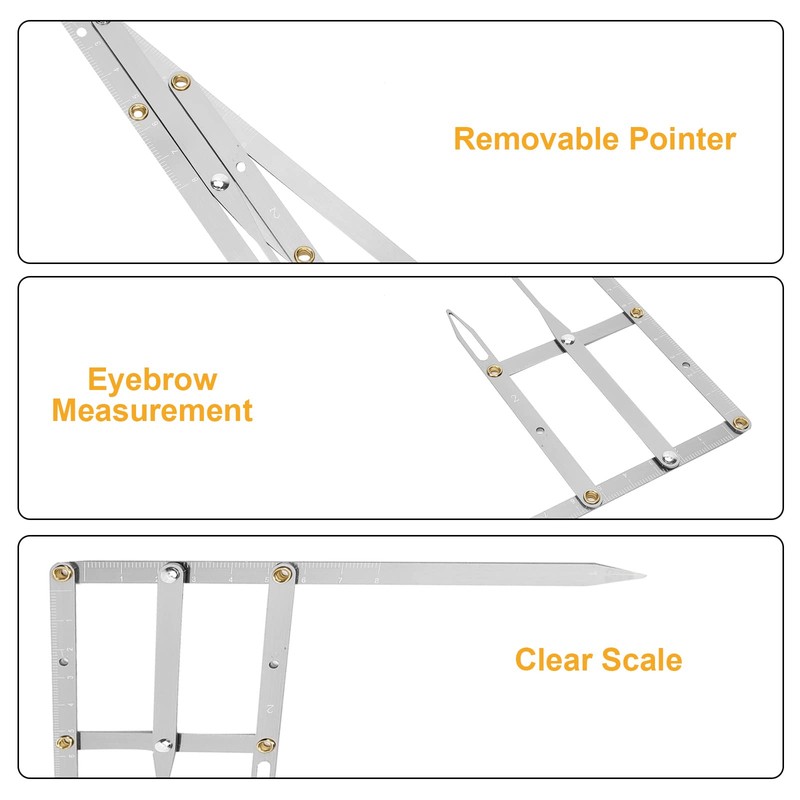 GAESHOW Tattoo Eyebrow Ruler, Microblading Tattoo Eyebrow Ruler, Golden Cut,